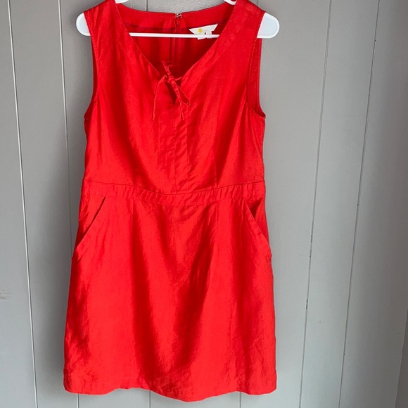 Boden Dresses & Skirts - Boden Linen Dress Sleeveless Coral Size 12
